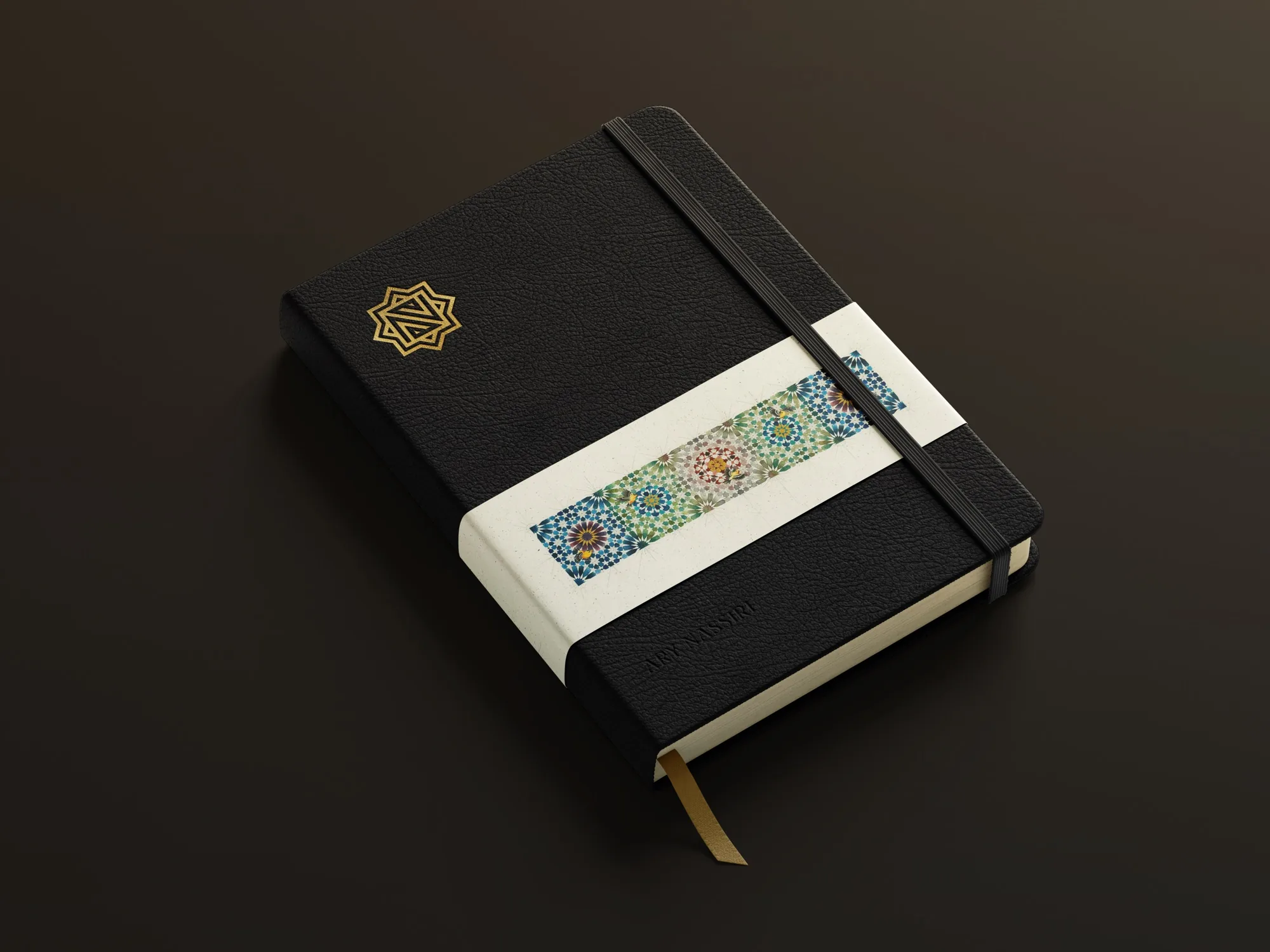 Ary Nassiri — the monogram on a printed book cover