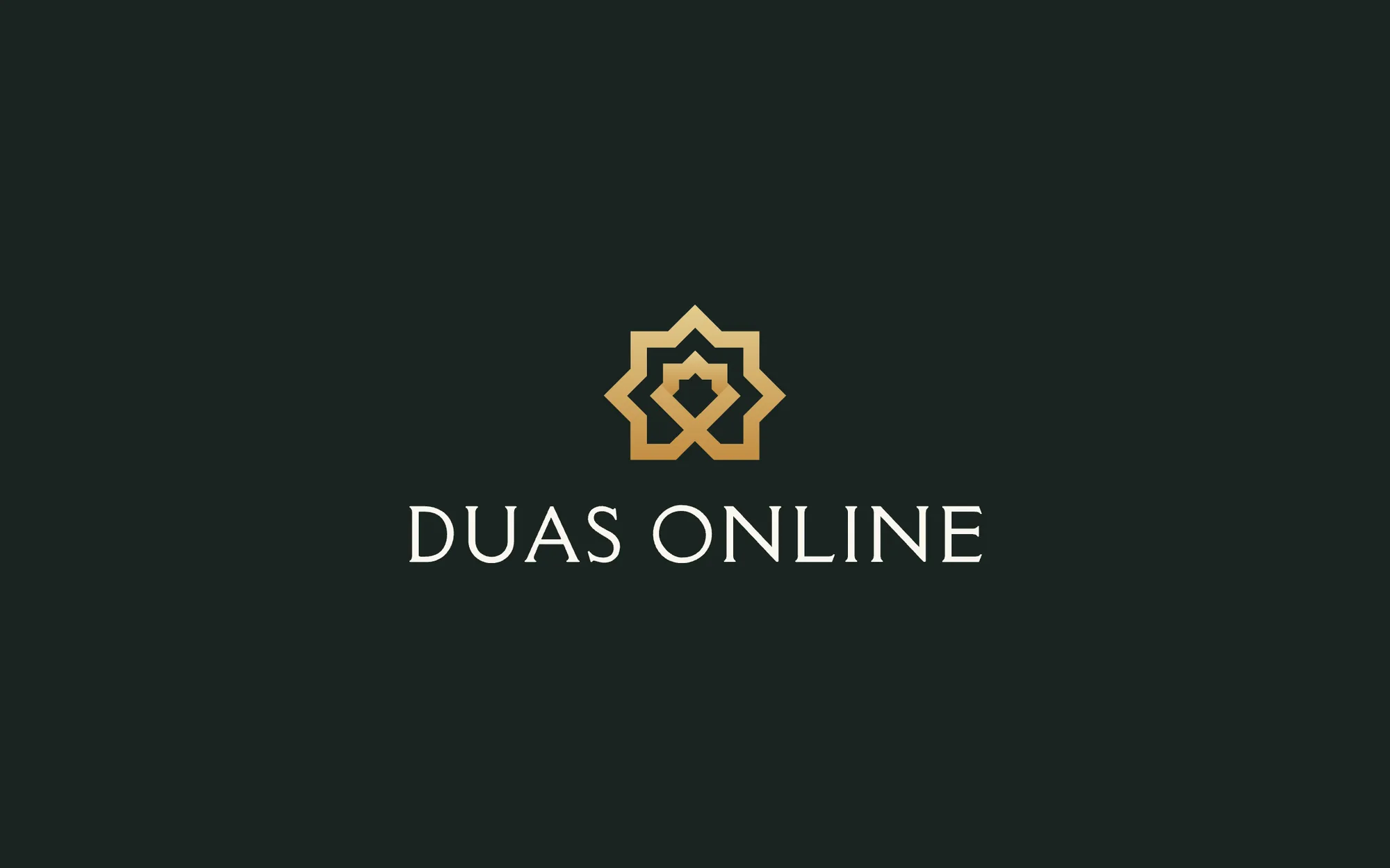 Duas Online — the lockup on brand green