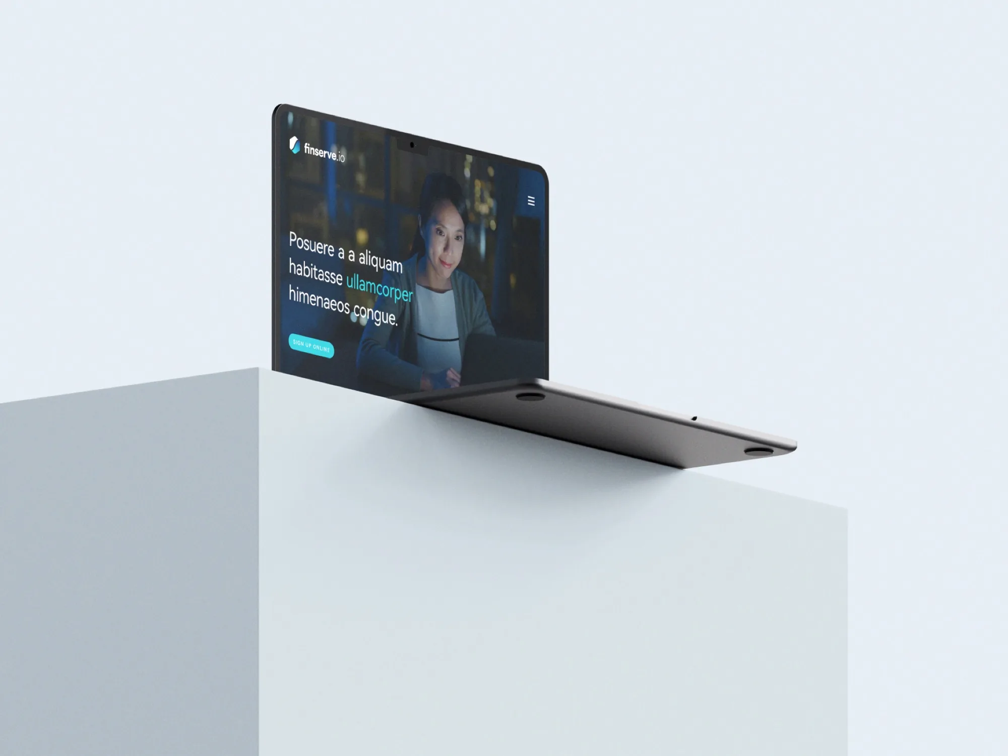Finserve.io — the website on a laptop