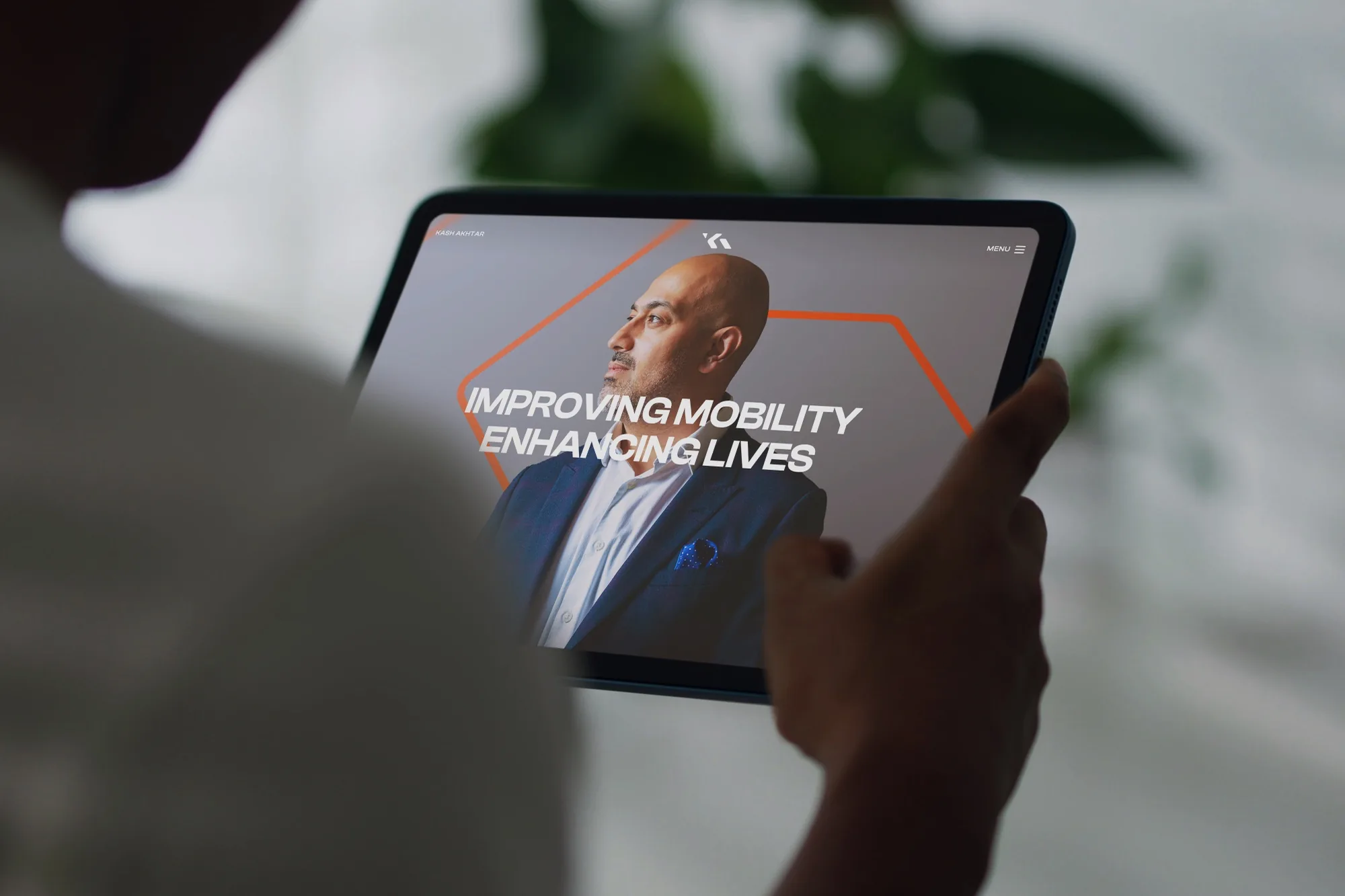 Kash Akhtar — the website on an iPad