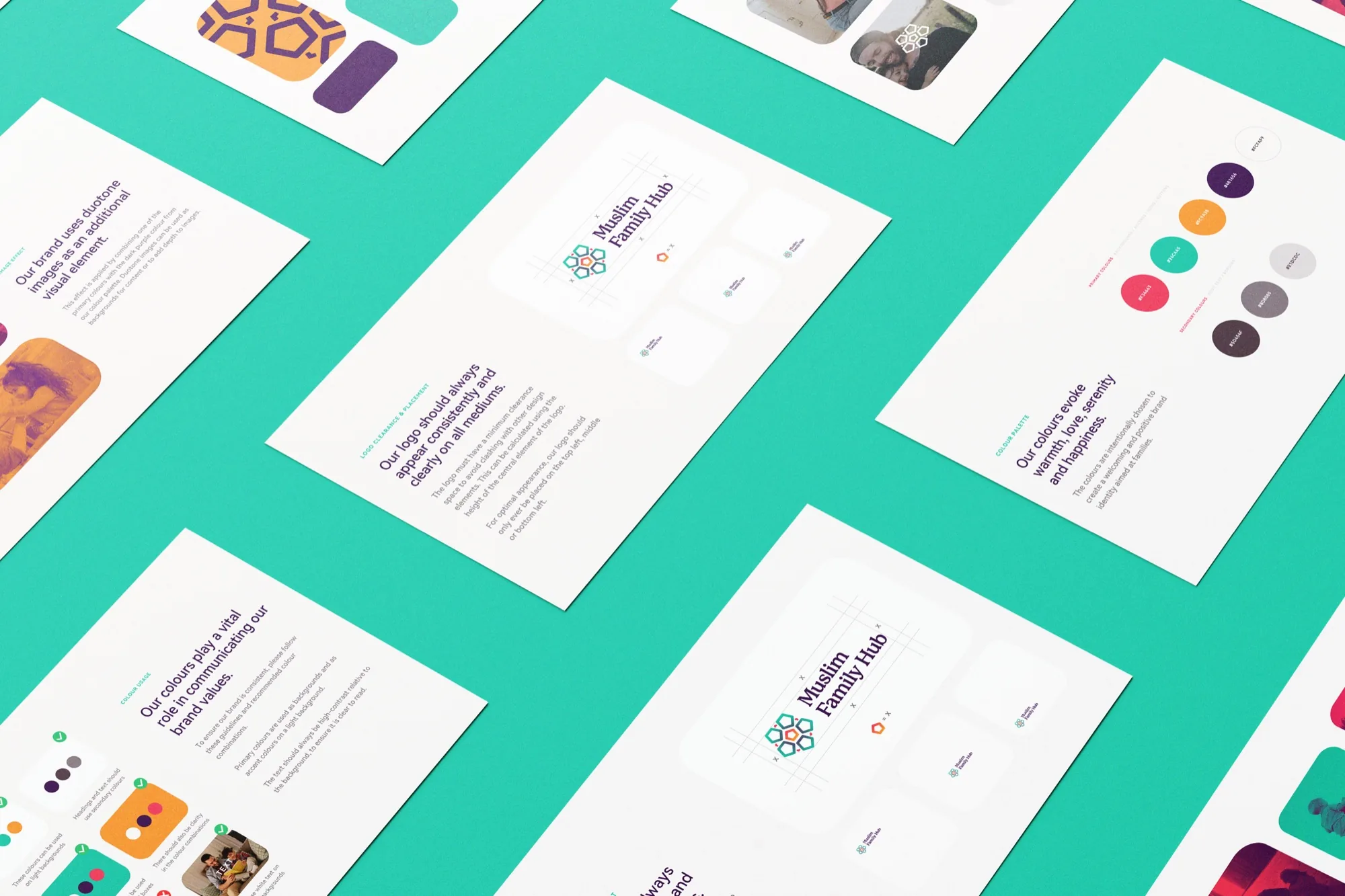 Muslim Family Hub — a spread from the brand guidelines