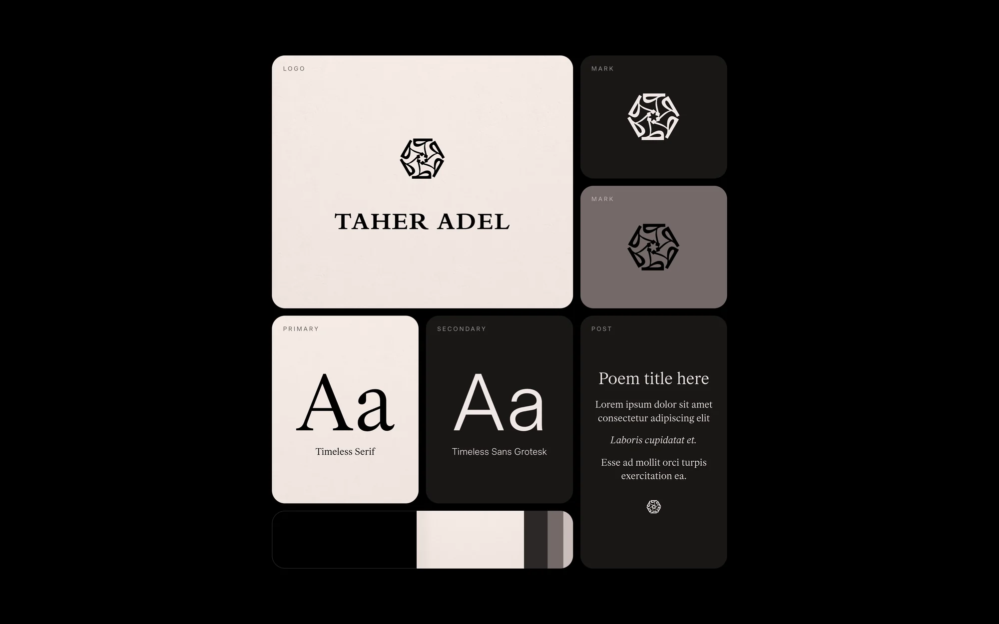 Taher Adel — brand elements